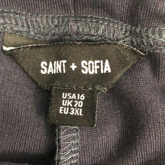 Saint + Sophia Chelsea Wide Leg Navy Jersey Pant 16 - Picture 4 of 10